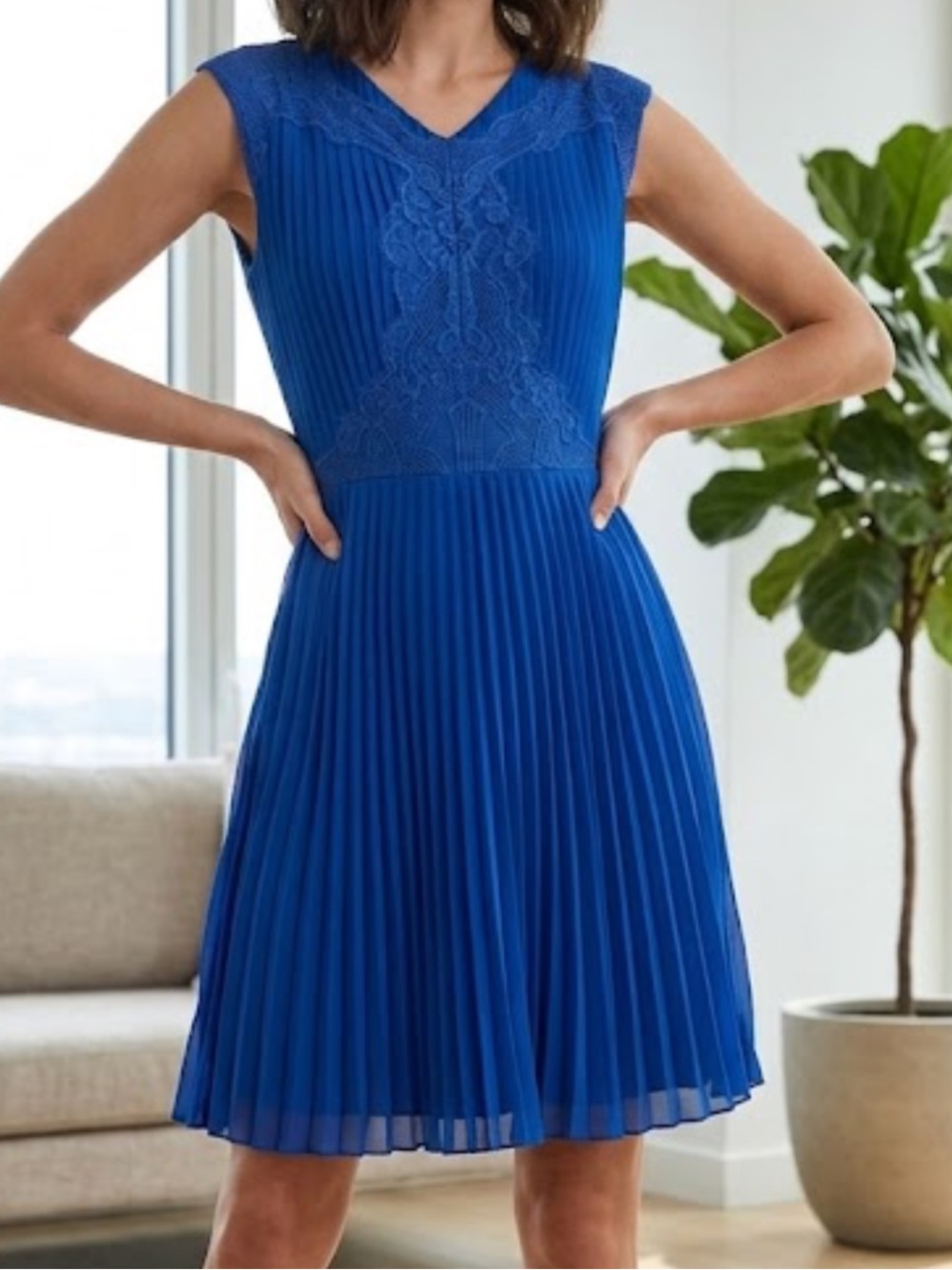 Ted Baker Elegant Blue Sleeveless Dress